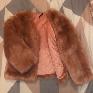 Faux Rose Gold Fur Coat